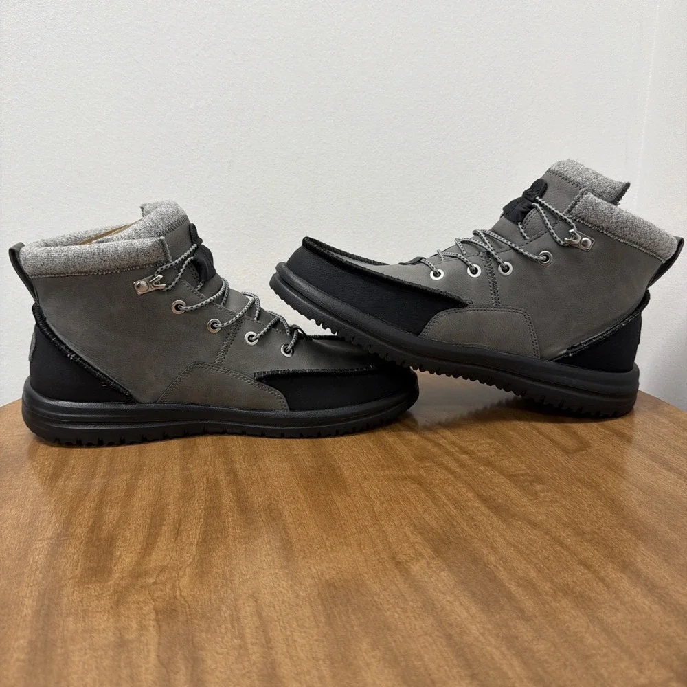 Hey Dude Men's‎ Bradley Classic Tumbled Granite Grey Size 10 lightweight wool